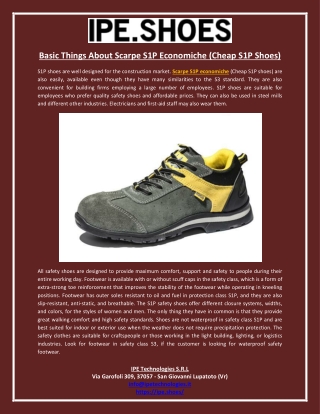 Basic Things About Scarpe S1P Economiche (Cheap S1P Shoes)