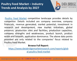 Poultry Feed Market Share, CAGR, Industry Growth, Challenges - Forecast 2027