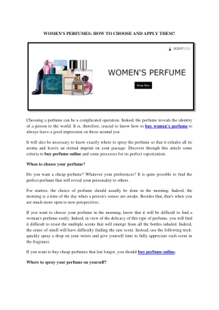 Buy Perfume For Women