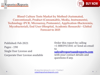 Blood Culture Tests Market-Technology (PCR, Microarray, Proteomic), Application (Bacteremia, Mycobacterial)