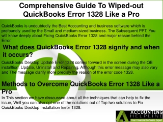 Troubleshooting method for QuickBooks Error 1328