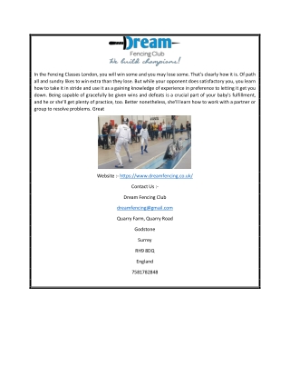 Fencing Classes near Me | Dreamfencing.co.uk