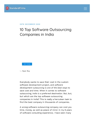 10 Top Software Outsourcing Companies in India