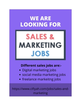 How do I start a career in sales and marketing jobs?