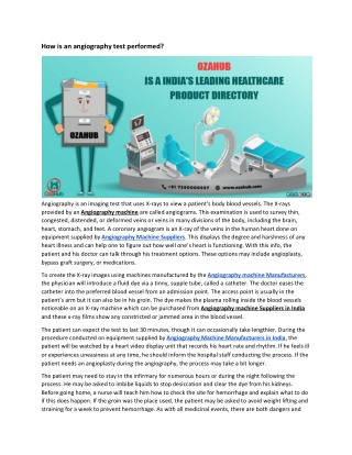 How is an angiography test performed?