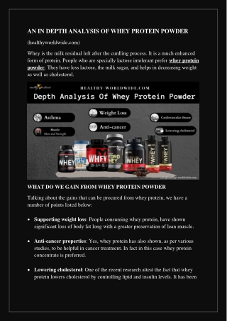 An in-depth analysis of whey protein powder