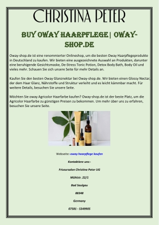 Buy Oway Haarpflege| Oway-shop.de