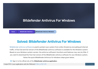 Bitdefender Antivirus For Windows | Clean My PC