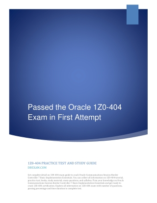 [2021] Passed the Oracle 1Z0-404 Exam in First Attempt