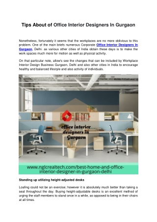 Office Interior Designers in Gurgaon