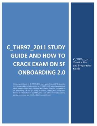 C_THR97_2011 Study Guide and How to Crack Exam on SF Onboarding 2.0