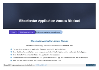 Bitdefender Application Access Blocked | Get Complete Guidelines