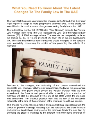 What You Need To Know About The Latest Changes To The Family Law In The UAE