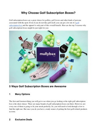 Why Choose Golf Subscription Boxes?