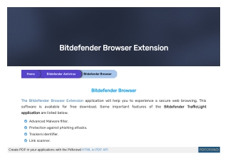 Bitdefender Browser Extension | Get Illustrative Guide