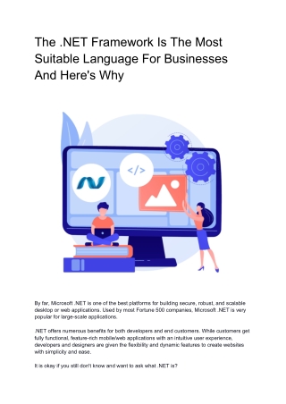 The .NET Framework Is The Most Suitable Language For Businesses And Here's Why