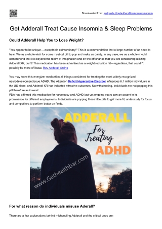 Get Addecrall Treat Cause Insomnia & Sleep Problems