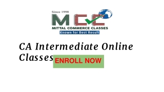 Register Now for CA Intermediate Online Classes