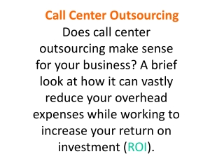 Best Call Center Outsourcing Services