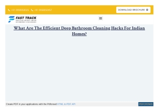 What are the Efficient deep bathroom cleaning hacks for Indian homes?