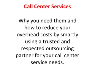 Choose right call center services