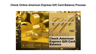 Check Online American Express Gift Card Balance Process