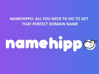 NAMEHIPPO: ALL YOU NEED TO DO TO GET  THAT PERFECT DOMAIN NAME
