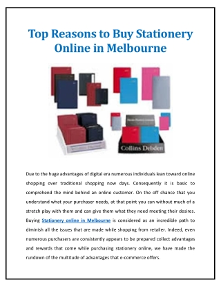 Top Reasons to Buy Stationery Online in Melbourne
