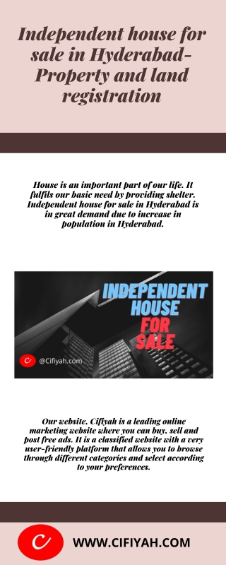 Independent house for sale in Hyderabad-Property and land registration