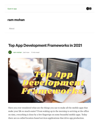 Top App Development Frameworks in 2021