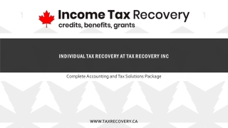 Individual Tax Recovery At Tax Recovery inc
