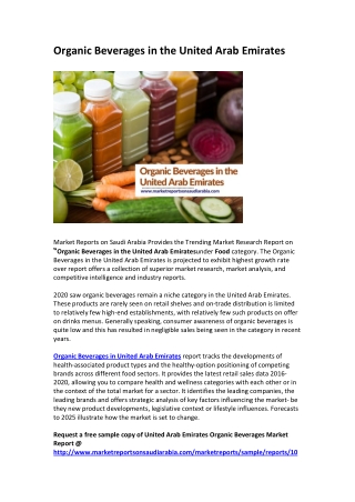 Organic Beverages in the United Arab Emirates
