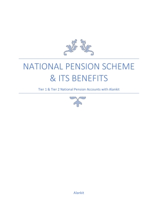 What is National Pension Scheme & its Benefits?