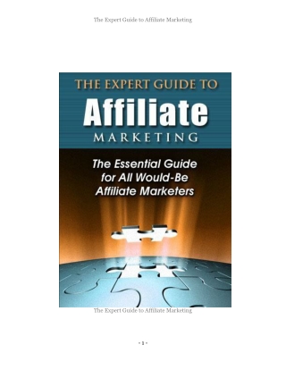 The Expert Guide to Affiliate Marketing