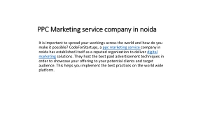 PPC Marketing service company in noida