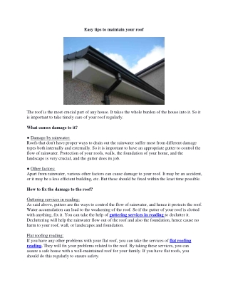 Gutter Repair in Reading