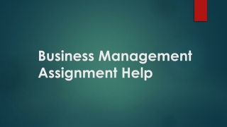 Business management assignment help