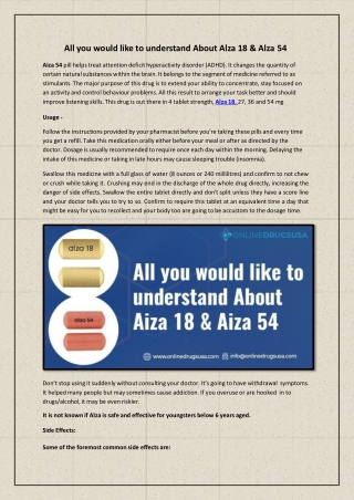 All you would like to understand About Alza 18 & Alza 54