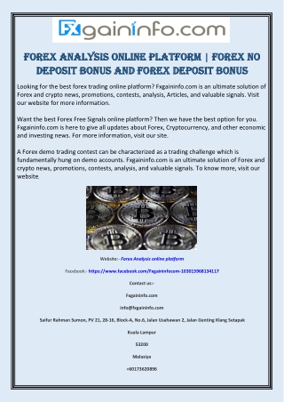 Forex Analysis Online Platform | Forex No Deposit Bonus and Forex Deposit Bonus