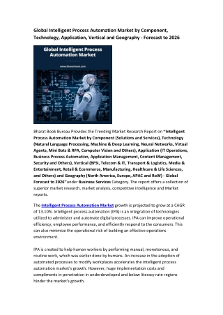 Global Intelligent Process Automation Market Research Report 2020-2026