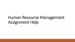 Human Resource Management Assignment Help