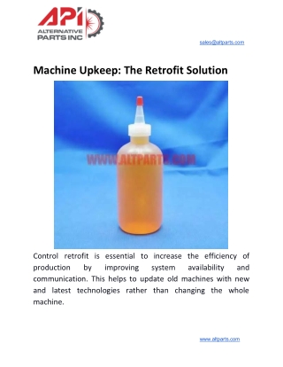 Machine Upkeep: The Retrofit Solution