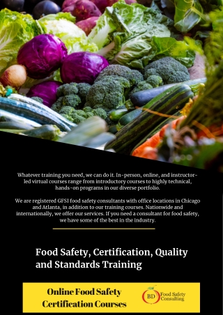 Online Food Safety Certification Training