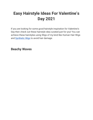 Easy Hairstyle Ideas For Valentine’s Day 2021