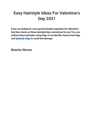 Easy Hairstyle Ideas For Valentine’s Day 2021