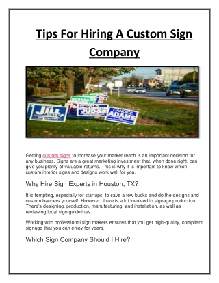 Which Sign Company Should You Hire?