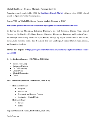 Global Healthcare Console Market Research Report