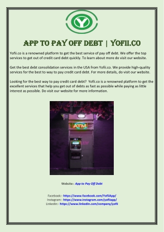 App to Pay Off Debt | Yofii.co