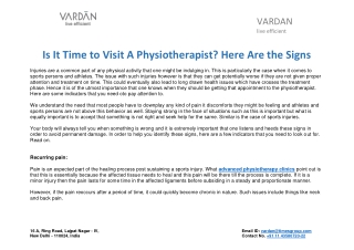 Is It Time to Visit A Physiotherapist? Here Are the Signs