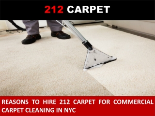 Reasons to Hire 212 Carpet for Commercial Carpet Cleaning in NYC